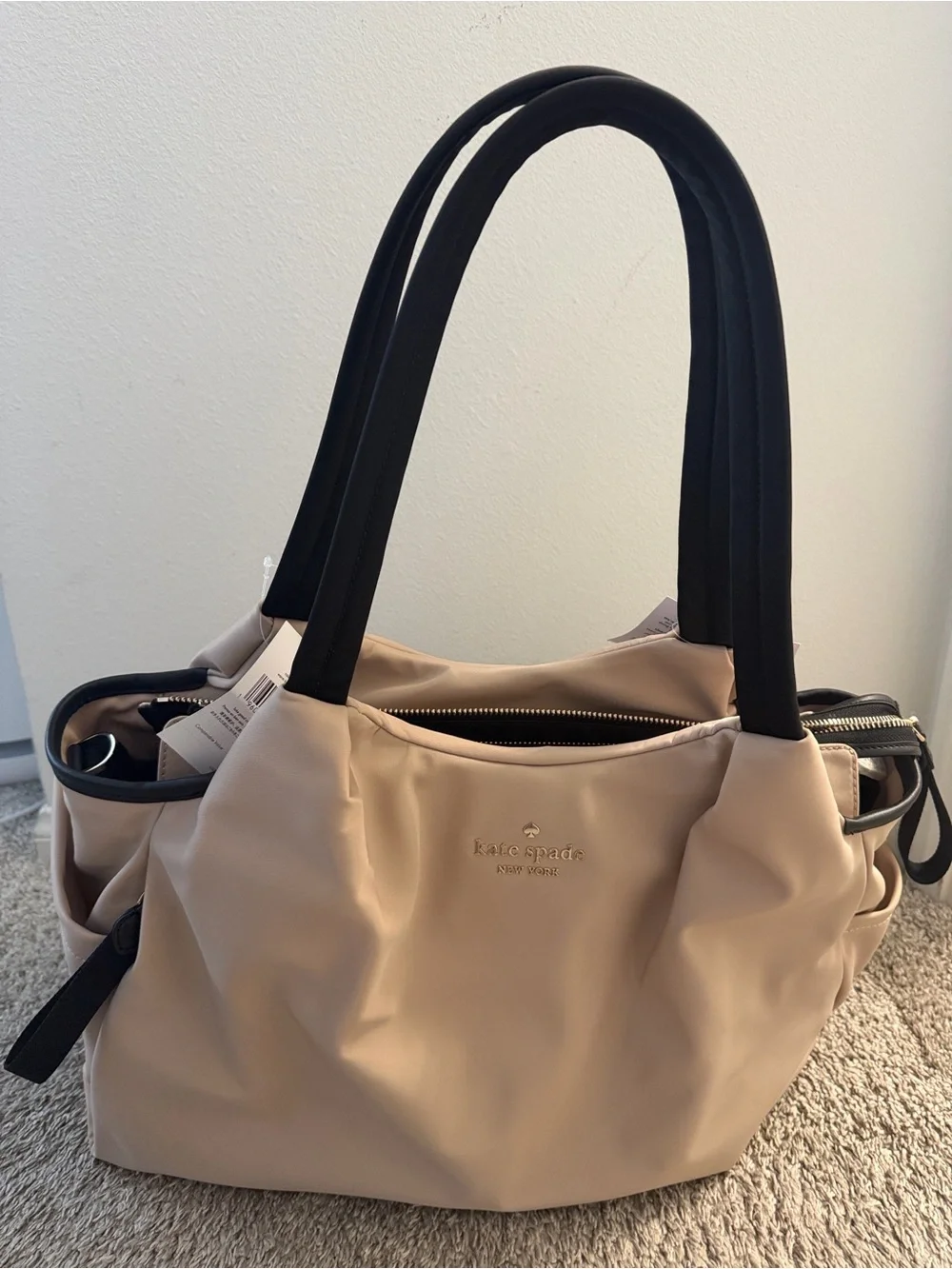 Kate Spade Chelsea Nylon Baby Tote Bag with Diaper Pad and Stroller Straps NWT
